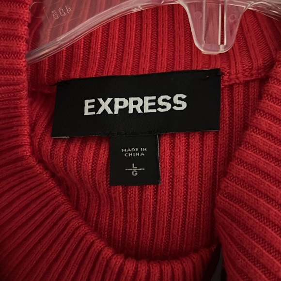 Red Ribbed sweater dress - Picture 3 of 3